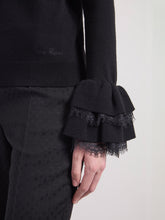 Charger l'image dans la galerie, V-Neck Black Wool Sweater
