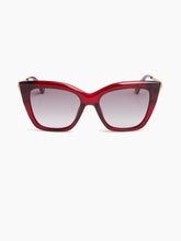 Charger l'image dans la galerie, Lunettes de soleil œil-de-chat oversize bordeaux
