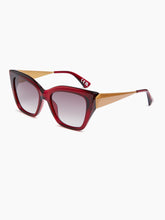 Charger l'image dans la galerie, Lunettes de soleil œil-de-chat oversize bordeaux
