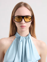 Charger l'image dans la galerie, Lunettes de soleil aviateur oversize noires
