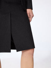 Load image into Gallery viewer, Pinstriped Virgin Wool Midi Skirt
