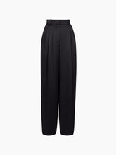 Load image into Gallery viewer, Black Wide-Leg Crepe Satin Pants
