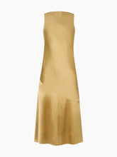 Load image into Gallery viewer, Gold Mermaid Midi Dress With Open Back
