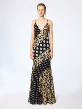 Load image into Gallery viewer, Marbled Gold Satin Dress
