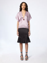 Load image into Gallery viewer, Mauve V-Neck Silk Satin Top
