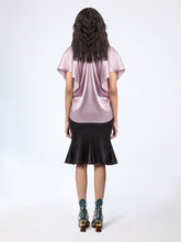 Load image into Gallery viewer, Mauve V-Neck Silk Satin Top
