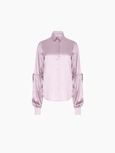 Charger l'image dans la galerie, Mauve Silk Satin Shirt With Bow Details
