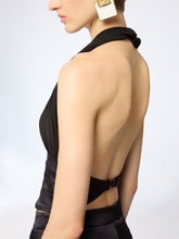 Load image into Gallery viewer, V-Neck Silk Blouse With Bow Detail
