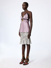 Load image into Gallery viewer, Mauve V-Neck Silk Satin Top
