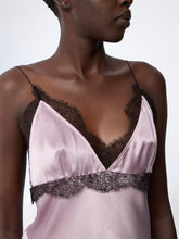 Load image into Gallery viewer, Mauve V-Neck Silk Satin Top
