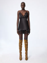 Charger l'image dans la galerie, Black V-Neck Silk Satin Top

