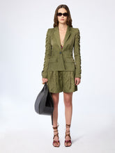 Cargar imagen en el visor de la galería, Crinkled Cotton Blazer With Ruffled Sleeves
