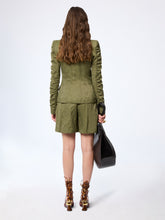 Cargar imagen en el visor de la galería, Crinkled Cotton Blazer With Ruffled Sleeves
