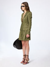 Load image into Gallery viewer, Crinkled Cotton Blazer With Ruffled Sleeves
