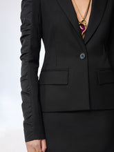 Load image into Gallery viewer, Wool Gabardine Blazer With Ruffled Sleeves
