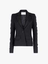 Load image into Gallery viewer, Wool Gabardine Blazer With Ruffled Sleeves
