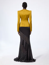 Cargar imagen en el visor de la galería, Mustard Crepe Satin Jacket With Front Pleat
