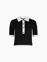 画像をギャラリービューアに読み込む, Black Bicolour Cropped Polo
