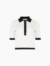 Load image into Gallery viewer, White Bicolour Cropped Polo
