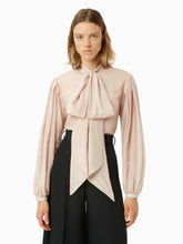 Charger l&#39;image dans la galerie, Pussy-bow shirt in pink - Nina Ricci
