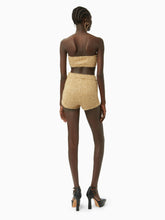 Charger l&#39;image dans la galerie, Metallic knit hotpants in gold - Nina Ricci
