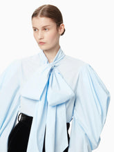 Load image into Gallery viewer, Pussy-bow shirt in light blue - Nina Ricci
