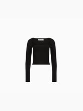 Charger l&#39;image dans la galerie, Square neckline top in black - Nina Ricci
