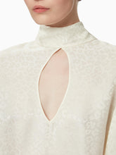 Load image into Gallery viewer, Leopard-jacquard cut-out blouse in creme - Nina Ricci
