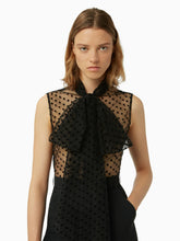 Charger l&#39;image dans la galerie, Polka dot sleeveless shirt in black - Nina Ricci
