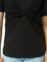 Charger l&#39;image dans la galerie, T-shirt with polka dot bow in black - Nina Ricci
