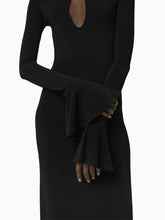 Load image into Gallery viewer, Fluid jersey midi dress in black - Nina Ricci
