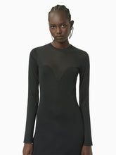 Charger l&#39;image dans la galerie, Heart neckline dress in black - Nina Ricci
