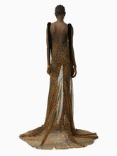 Charger l&#39;image dans la galerie, Long silk dress in leopard - Nina Ricci
