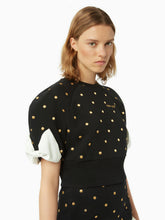 Charger l&#39;image dans la galerie, Cropped polka dot top in black - Nina Ricci
