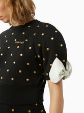 Charger l&#39;image dans la galerie, Cropped polka dot top in black - Nina Ricci
