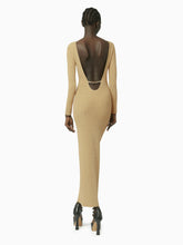 Load image into Gallery viewer, Heart neckline open-back dress in gold - Nina Ricci
