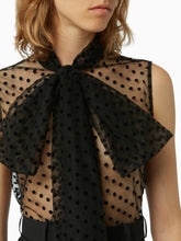 Charger l&#39;image dans la galerie, Polka dot sleeveless shirt in black - Nina Ricci
