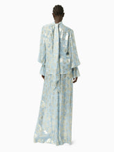 Load image into Gallery viewer, Floral palazzo pants in light blue  - Nina Ricci
