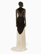 Charger l&#39;image dans la galerie, Halter neck mermaid dress in black and white - Nina Ricci
