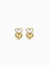 Charger l&#39;image dans la galerie, HEART CHARM EARRINGS IN GOLD - Nina Ricci
