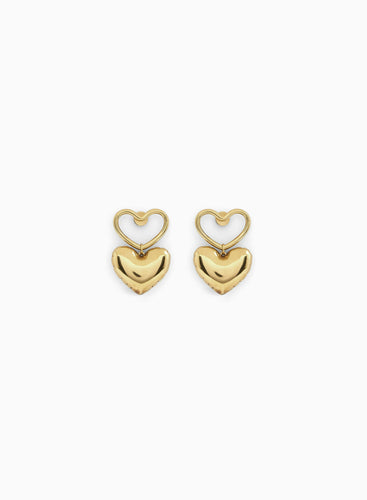 HEART CHARM EARRINGS IN GOLD - Nina Ricci