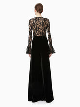 Load image into Gallery viewer, Sequin lace cut-out top in black - Nina Ricci
