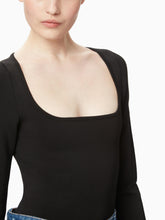 Load image into Gallery viewer, Square neckline top in black - Nina Ricci
