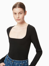 Charger l&#39;image dans la galerie, Square neckline top in black - Nina Ricci
