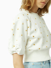 Charger l&#39;image dans la galerie, Cropped polka dot top in white gold - Nina Ricci
