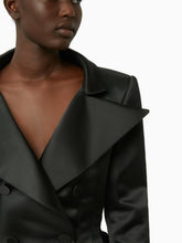 Charger l&#39;image dans la galerie, Satin peplum blazer in black - Nina Ricci
