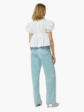 Load image into Gallery viewer, Babydoll top with ruched sleeves in white - Nina Ricci
