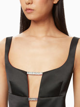 Load image into Gallery viewer, Satin mini a-line dress in black - Nina Ricci
