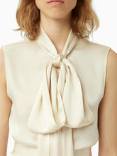 Load image into Gallery viewer, Sleeveless pussy-bow shirt in champagne - Nina Ricci
