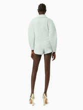 Charger l&#39;image dans la galerie, Striped terry cotton hotpants in blue and gold - Nina Ricci
